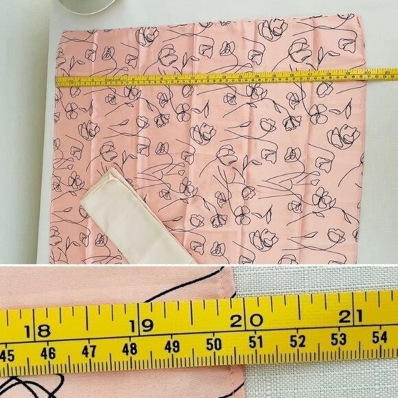 Lark & Ives Minimalist Womens Hair Scarf Bundle Set of Two Pink and Cream 20x20” - Picture 12 of 15